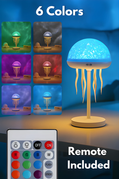 Bionic Jellyfish Night Light,USB Rechargeable with Voice Control,Dancing Tentacles,5 RGB Gradient,Floating Lamp,Bedroom Decor Drexa